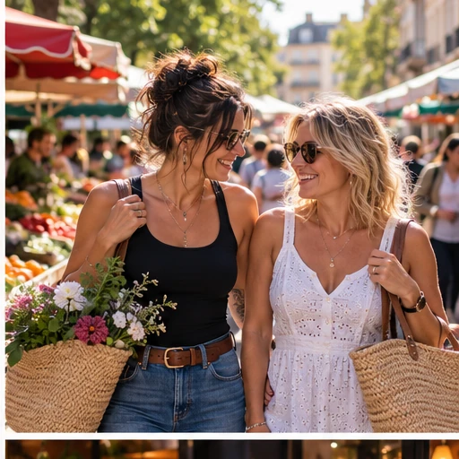 Une balade complice dans un marché animé