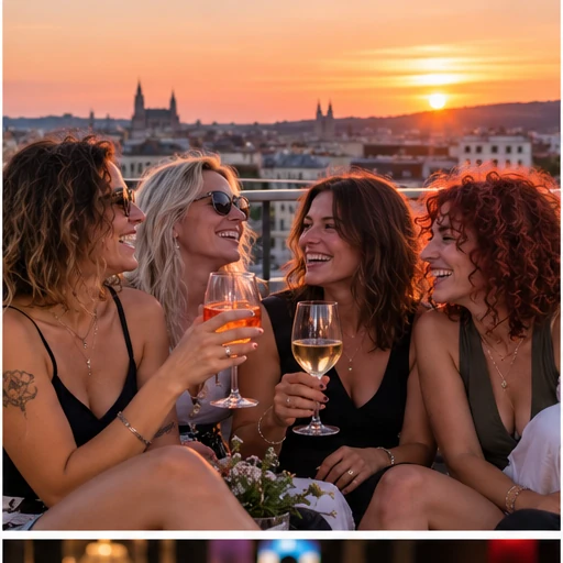 Un apéritif convivial sur un rooftop